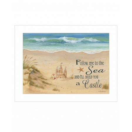 Homeroots Sand Castle 1 White Framed Print Wall Art 407571