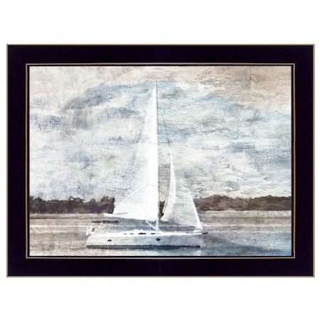 Homeroots Sailboat on Water 1 Black Framed Print Wall Art 415844