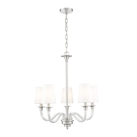 Z-Lite Katerina 5 Light Chandelier, Brushed Nickel, 24 In W x 26.5 In H 1950-5BN