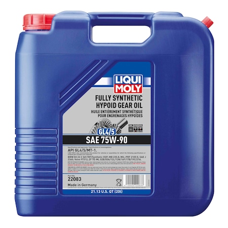 Liqui Moly Fully Synthetic Hypoid Gear Oil GL4/5 75W-90,  22083