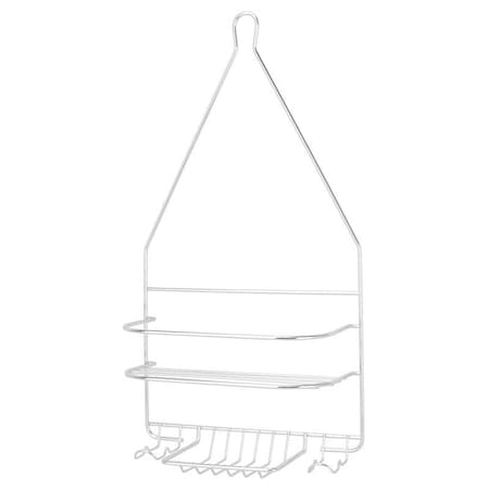 Simple Spaces Shower Caddy, 2-Shelf, Steel, 10 in OAW, 19 in OAH, 4-1/4 in OAD, 10 lb SS-SC-25-CH-3L