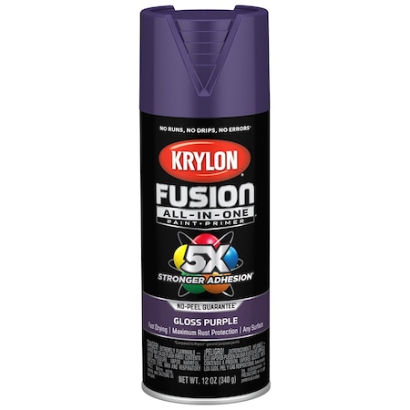 Fusion All-In-One 12 Oz Krylon Purple Paint & Primer Spray Paint, Gloss K02719007