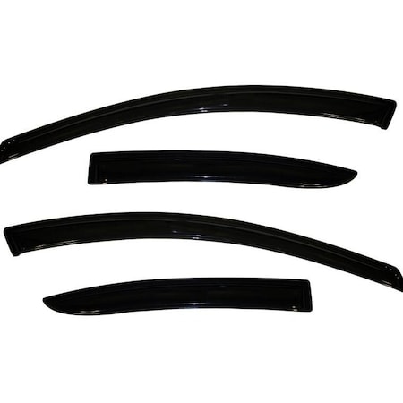 Ventshade Rainguards, Aerodynamic Design, Tape-On, Smoke, Acrylic, Set Of 4 94257