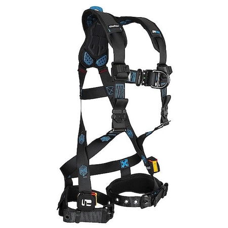 Falltech FT-Iron Full Body Harness, 3XL, Mating Chest/ Quick-Connect Leg Straps, Back, Chest D-Ring 8141FD3X