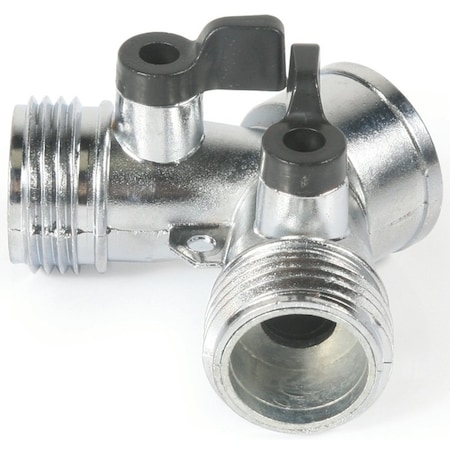 Camco 20113 Shut-Off Valve, Male x Male, Metal, Silver 20114