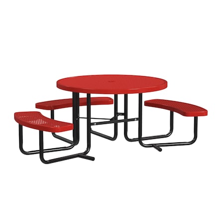 Leisure Craft Round Expanded Table, 46 in, Red T46ROP-ADA-RED