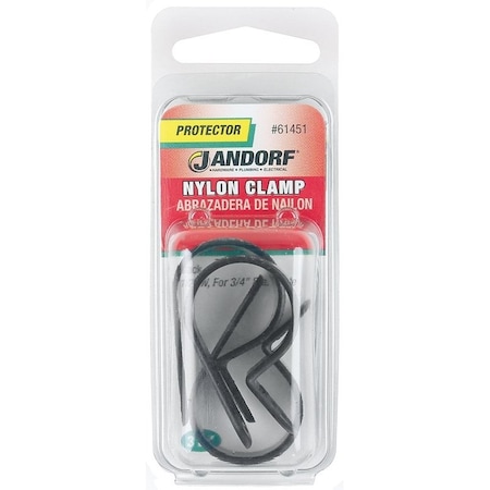 Cable Clamp, 3/4 in Max Bundle Dia, 1/2 in W, Nylon, Black