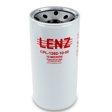 Lenz Replacement Elements: 10 Micron, 150 PSI, 60 GPM, 1 1/2 in-16 UNF CPL-1282-10-50