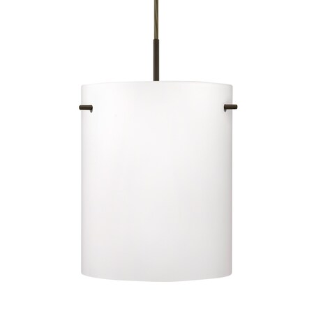 Besa Lighting Besa Tamburo 8 Pendant, Opal Matte, Bronze Finish, 1x 11W LED 1JT-400607-LED-BR