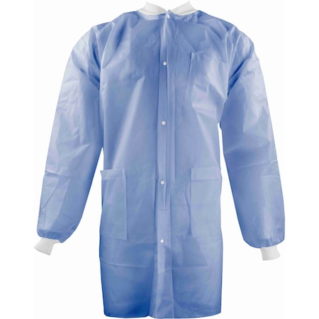 Ironwear Lab Coat, Polypropylene, 3 Pockets, Snap 5200-B-5XL