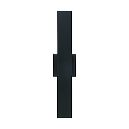 Eurofase Admiral Industrial 19" Rectangular LED Outdoor Wall Sconce, Black+Gold/White Pc 42708-018