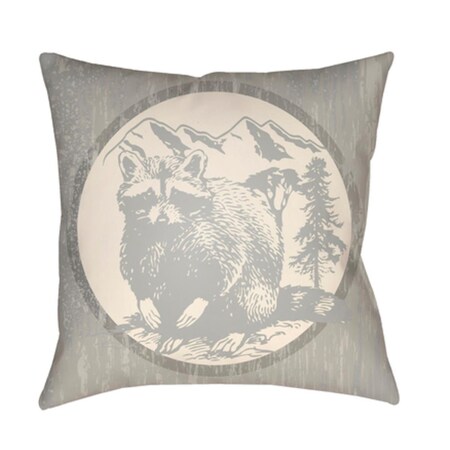 Artistic Weavers Lodge Cabin Raccoon Ridge Poly Filled Pillow - Light Gray & Beige - 22 x 22 in. LGCB2003-2222
