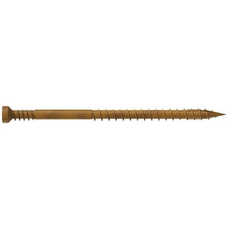 Simpson Strong-Tie Finishing Trim Screw, No 7 Thread, 3 in L, Serrated Thread, Trim Head, 300 FT07300R300
