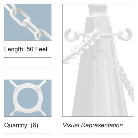 Mr. Chain TrafficConeChainConnKit, White, Plastic 97401-KIT