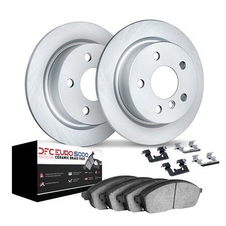 Dynamic Friction Co DFC GEOMET Rotors with EURO 5000 Ceramic Brake Pads includes Hardware 9612-27018