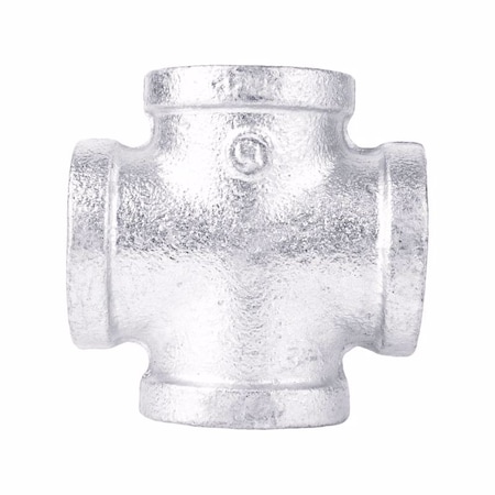 Stz Industries 3/4 in. FIP each X 3/4 in. D FIP 3/4 in. D FIP Galvanized Malleable Iron Cross 501795