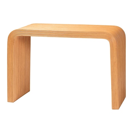 Bali & Pari Guevara Bohemian Light Honey Fluted Rattan Console Table 255-14131-ZORO