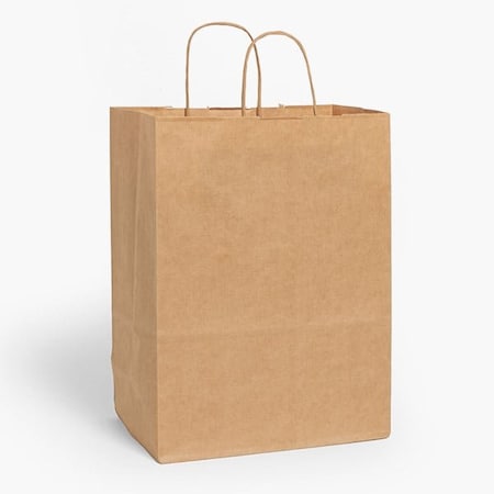 Nashville Wraps Natural Brown Kraft Shopping Bags, Carrier 10x5x13in, 25PK MP10KR