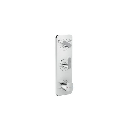 Axor Citterio C Thermostatic Module Trim 15" x 5" for 2 Functions- Cubic Cut in Chrome 49701001