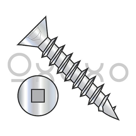 Oxoxo 8X3/4 Flat Head (no nibs) Square Drive Deep Thread Wood Screw Fully Threaded Zinc Bake, 11000PK 503902