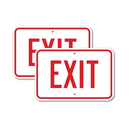 Signmission Exit Sign, Heavy Gauge Aluminum, 12 in W, 18 in H A-1218-2PACK-24030