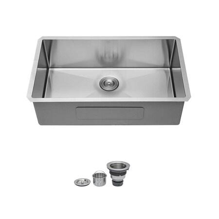 Wrightmaster 33 in. Undermount 16-Gauge Single Bowl Stainless Steel Kitchen Sink ZOR-P360865
