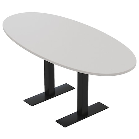 Skutchi Designs 6 Person Conference Table With Power Unit | 6' Boval Table | Harmony Series HAR-BOVL-36X72-T.BK-U779-NA