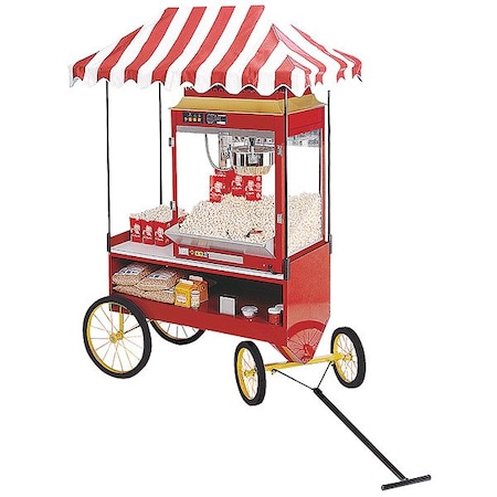 Cretors Steerable Cart, Stainless Steel, 59 in W, 33 1/4 in H 4WSS-X