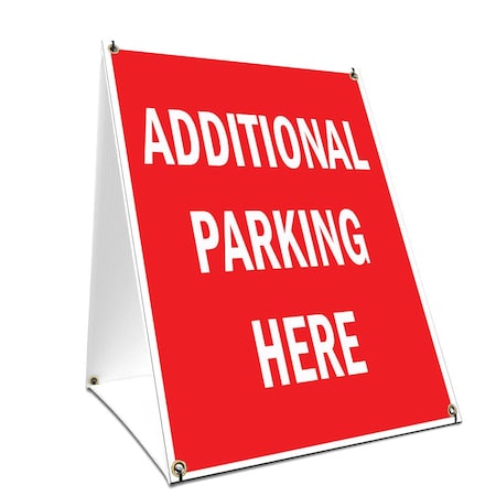 Signmission Additional Parking Here, 24 Inch x 18 Inch A-frame Yard Sign, Plastic Sign SBC-1824-Additional Parking Here