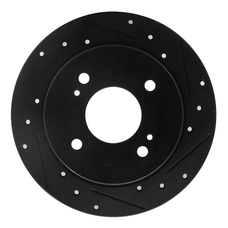 Dynamic Friction Co DFC Brake Rotor - Drilled and Slotted - Black 633-67012R