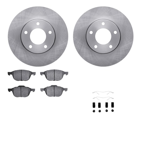 Dynamic Friction Co DFC Brake Rotor with 5000 Brake Pads and Hardware Kit 6512-80200