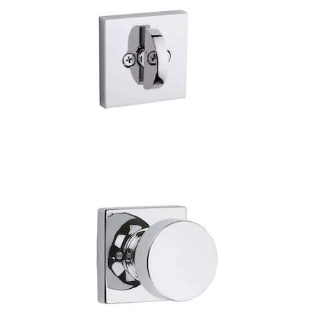 Kwikset Pismo Knob with Square Rose Interior Single Cylinder Handleset Trim for Both 800 and 687 966PSKSQT-26.UNIV