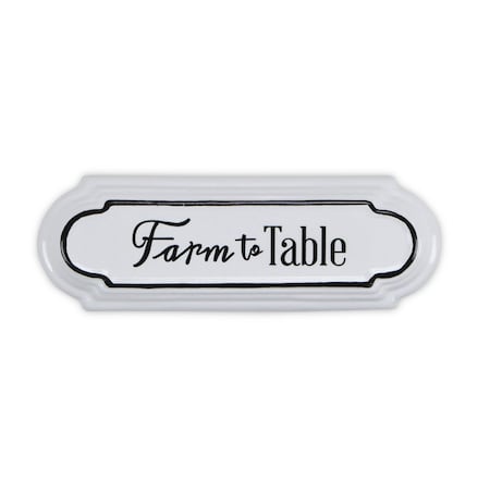 Homeroots 5" X 14" Black and White Farm To Table Metal Wall Decor 487540