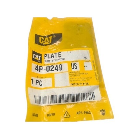 Caterpillar PLATE, CATERPILLAR OEM 4P0249 4P0249