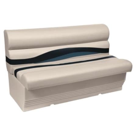 Wise Premier Series Pontoon Furniture - 50 in. Bench Seat - Platinum-Navy-Cobalt 53564901