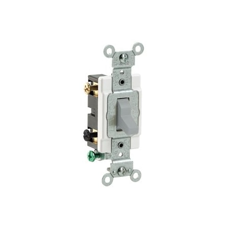 Leviton Toggle Switch, 20 Amp, 120/277 Volt, Gray CS220-2GY