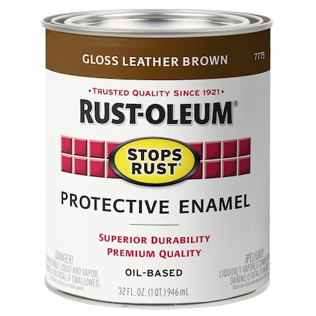 Stops Rust Qt Brands Leather Brown Protective Enamel, Gloss 7775502