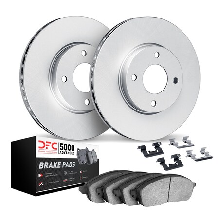 Dynamic Friction Co DFC GEOSPEC Coated Rotors with 5000 Brake Pads - Ceramic and Hardware 4512-32037
