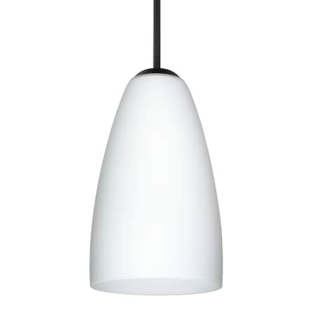 Besa Lighting Besa Riva 9 Pendant, Opal Matte, Black Finish, 1x 75W MAX E26 Base 1JT-151107-BK
