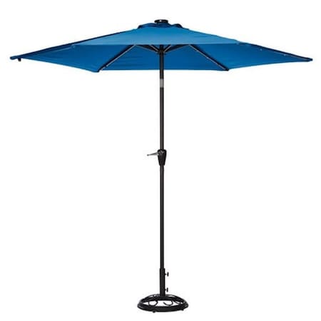 Living Accents UMS90BKOBD34 9 ft. Blue Solar Market Umbrella 8462384