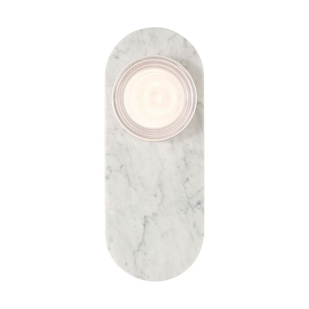 Euf Sternn, Outdoor, 15", Marble White, Clear Wave Glass 50273-027