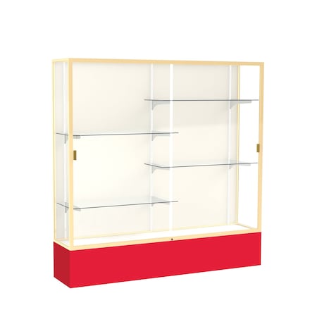 Ghent Spirit Floor Display Case 72x72x16, Plaque, Champange 376PB-GD-RD