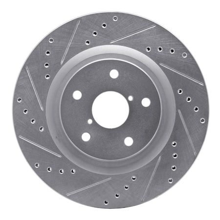 Dynamic Friction Co DFC Brake Rotor - Drilled and Slotted - Silver 631-13045L