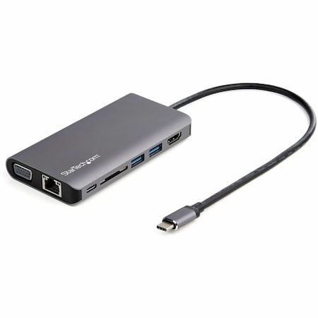 Startech.Com 8-IN-1 USB-C TRAVEL DOCK W/ 4K 30HZ HDMI/VGA, 2 USB-A, USB-C, SD, GBE, HEADSET/M DKT30CHVAUSP