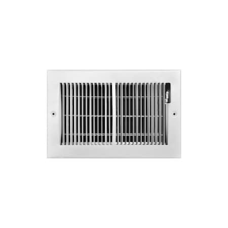 Tru Aire Floor Baseboard Register 6in H X 10in W 2-Way Powder Coat White Steel Powder Coat C123M10X06