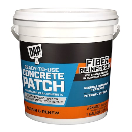 Dap Concrete Repair Compound, Pail, Gray, Ready-Mixed Concrete Patch 31090