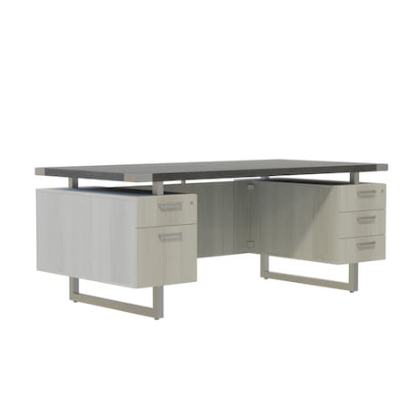 Mirella Office Desk, 36 in D X 29 1/2 in H, 72 in W X MRDBF7236SGY