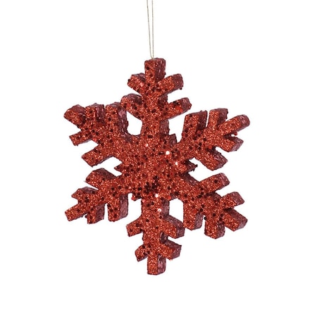 Dare2Decor 12 in. Red Outdoor Glitter Snowflake - Red - 12in. DA3255594