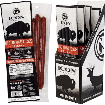 Icon 4 Oz. Original Bison Stick Jerky, 4PK 74063