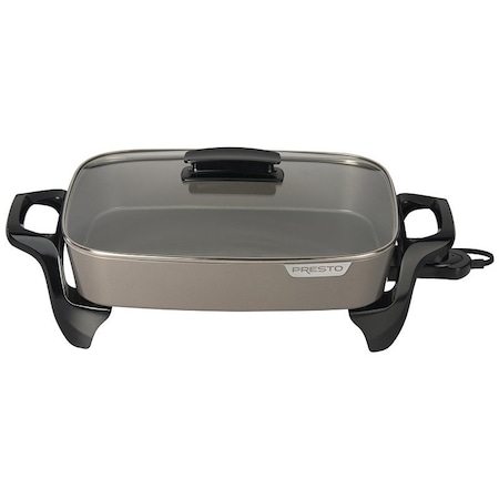National Presto 06852 Electric Skillet with Cover, 15-3/4 in W Cooking Surface, 11-3/4 in D Cooking Surface, 1500 W 06856